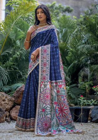 Picture of Beauteous Silk Midnight Blue Saree