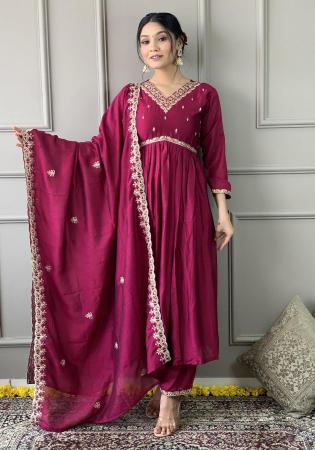 Picture of Grand Chiffon Pink Readymade Salwar Kameez