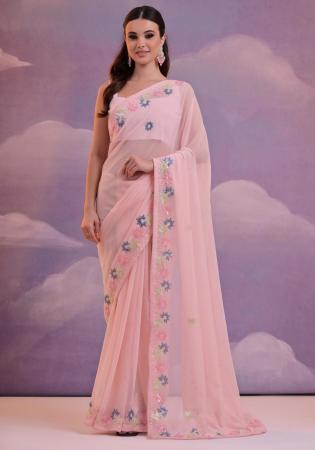 Picture of Ideal Georgette Rosy Brown Saree