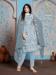 Picture of Georgette Light Steel Blue Straight Cut Salwar Kameez