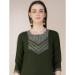 Picture of Cotton Dark Olive Green Readymade Salwar Kameez