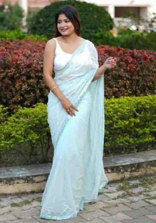 Picture of Gorgeous Georgette & Net & Organza Lavender Saree