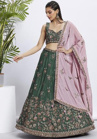 Picture of Stunning Chiffon Sea Green Lehenga Choli