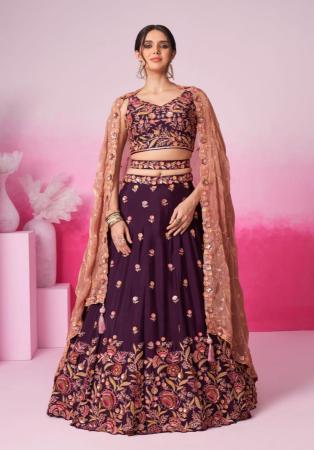 Picture of Nice Chiffon Brown Lehenga Choli