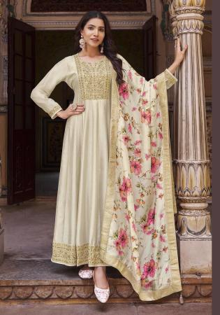 Picture of Fine Silk Rosy Brown Anarkali Salwar Kameez