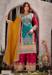 Picture of Chiffon Teal & Dark Red Straight Cut Salwar Kameez