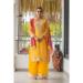 Picture of Fascinating Chiffon Orange Straight Cut Salwar Kameez