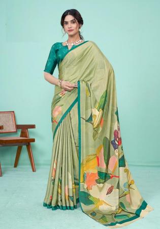 Picture of Marvelous Crepe & Silk Dark Sea Green Saree