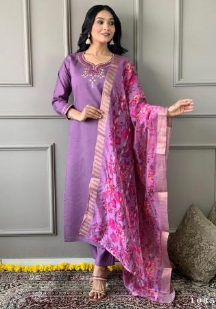 Picture of Superb Rayon Plum Readymade Salwar Kameez