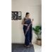 Picture of Pleasing Georgette Navy Blue Saree