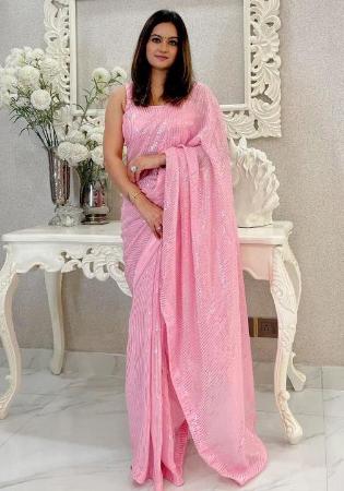 Picture of Nice Georgette Light Coral Saree