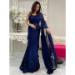 Picture of Bewitching Georgette Midnight Blue Saree