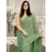 Picture of Stunning Georgette Dark Sea Green Saree