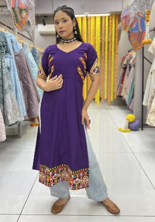 Picture of Beauteous Silk Purple Kurtis & Tunic