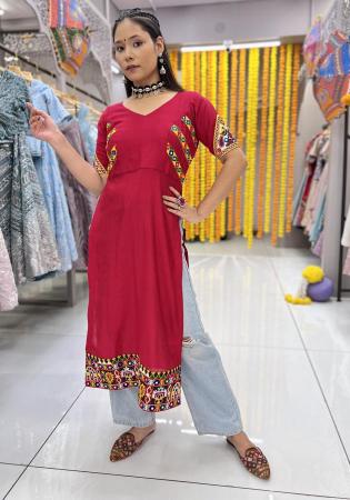 Picture of Alluring Silk Light Coral Kurtis & Tunic