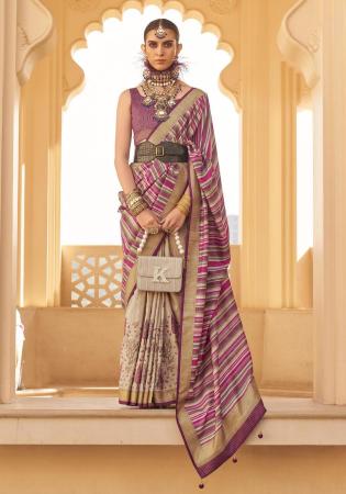 Picture of Statuesque Silk Pale Golden Rod Saree