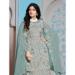 Picture of Georgette Dark Grey Straight Cut Salwar Kameez