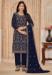 Picture of Georgette Dark Slate Grey Straight Cut Salwar Kameez