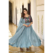 Picture of Statuesque Georgette Light Slate Grey Readymade Gown