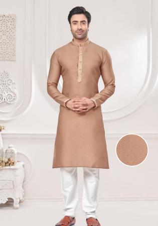 Picture of Well Formed Chiffon Beige Kurtas