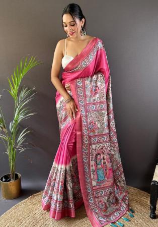 Picture of Statuesque Silk Pale Violet Red Saree