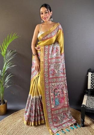 Picture of Taking Silk Golden Rod Saree