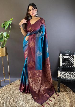 Picture of Ravishing Silk Midnight Blue Saree