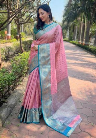 Picture of Delightful Silk Rosy Brown Saree