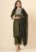 Picture of Cotton Dark Olive Green Readymade Salwar Kameez