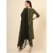 Picture of Cotton Dark Olive Green Readymade Salwar Kameez