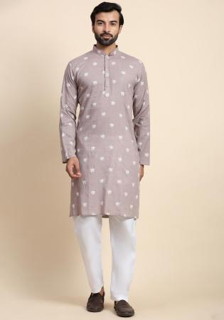 Picture of Graceful Cotton Silver Kurtas