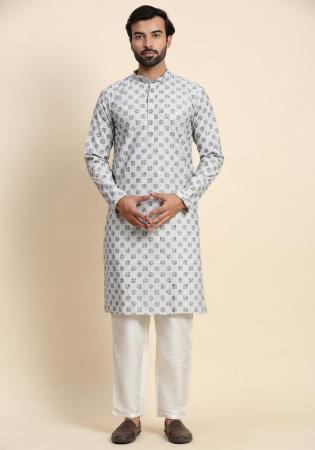 Picture of Elegant Cotton & Georgette Gainsboro Kurtas