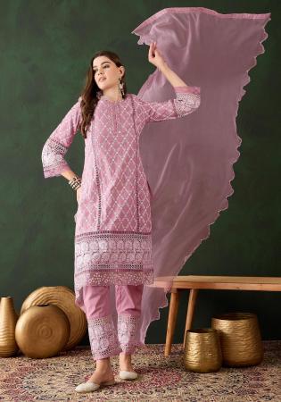 Picture of Beauteous Cotton Pink Readymade Salwar Kameez