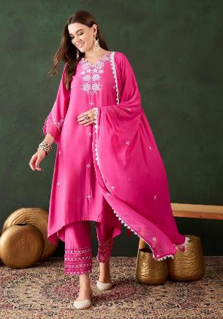 Picture of Graceful Cotton Hot Pink Readymade Salwar Kameez