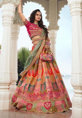 Picture of Nice Silk Dark Salmon Lehenga Choli