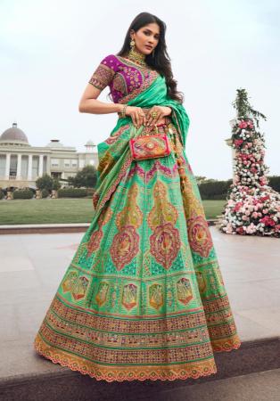 Picture of Charming Silk Dark Olive Green Lehenga Choli