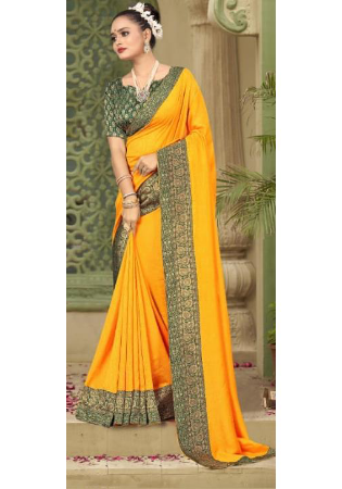 Picture of Magnificent Silk Orange Saree