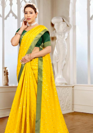 Picture of Fascinating Silk Yellow Saree