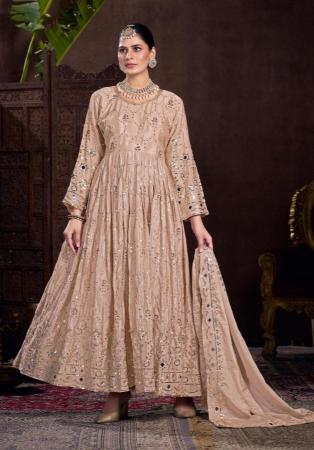 Picture of Chiffon & Silk Rosy Brown Readymade Salwar Kameez