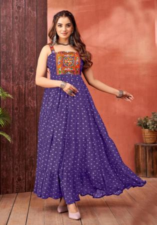 Picture of Beauteous Georgette Purple Readymade Gown