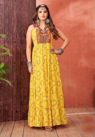 Picture of Fine Georgette Yellow Readymade Gown