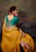 Picture of Magnificent Organza Golden Rod Saree