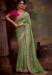 Picture of Well Formed Organza Dark Olive Green Saree