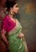 Picture of Well Formed Organza Dark Olive Green Saree