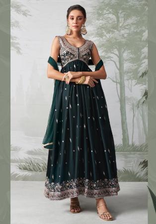 Picture of Georgette Dark Slate Grey Anarkali Salwar Kameez