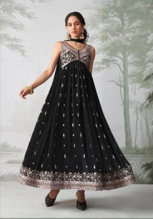 Picture of Appealing Georgette Black Anarkali Salwar Kameez