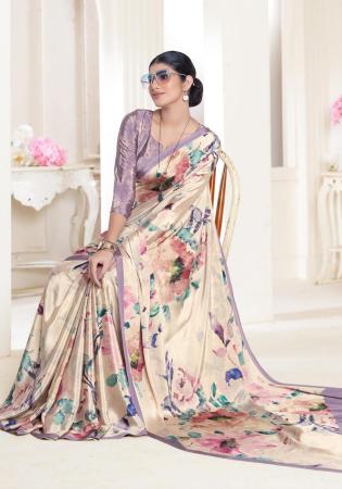 Picture of Appealing Crepe & Silk Beige Saree