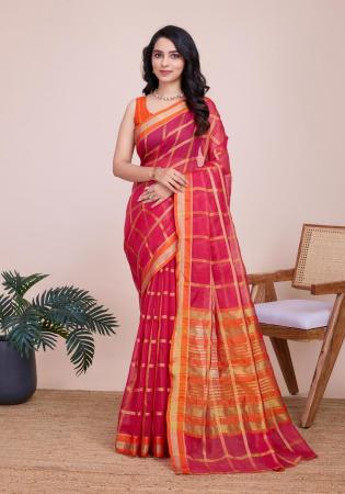 Picture of Excellent Chiffon Pink Saree