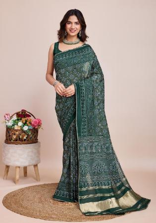 Picture of Marvelous Cotton & Silk Dark Sea Green Saree