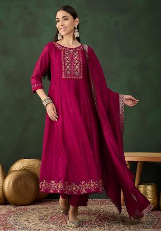 Picture of Shapely Silk Light Pink Readymade Salwar Kameez